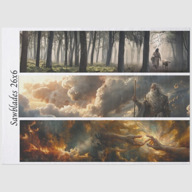 Decoupage Spiritual Journey 26x6 Handsaws  Seidenpapier (Vorderseite)