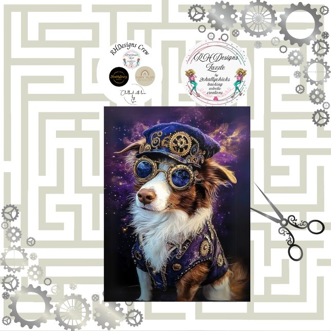 Decoupage Steampunk Australian Cattle Dog Breed Seidenpapier (Von Creator hochgeladen)