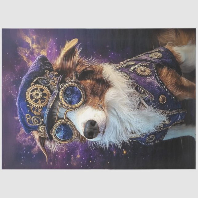 Decoupage Steampunk Australian Cattle Dog Breed Seidenpapier (Vorderseite)
