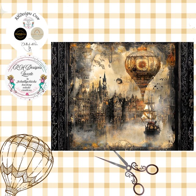Decoupage-Steampunk-Ballon Irland  Seidenpapier (Von Creator hochgeladen)