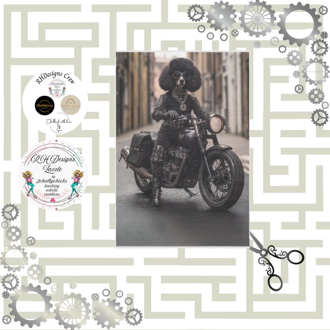 Decoupage Steampunk Black Standard Poodle Max Seidenpapier (Von Creator hochgeladen)