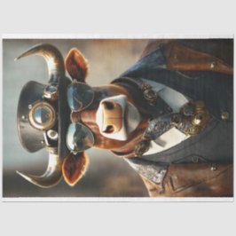 Decoupage Steampunk Bull Sir Bullington Gearhoof Seidenpapier