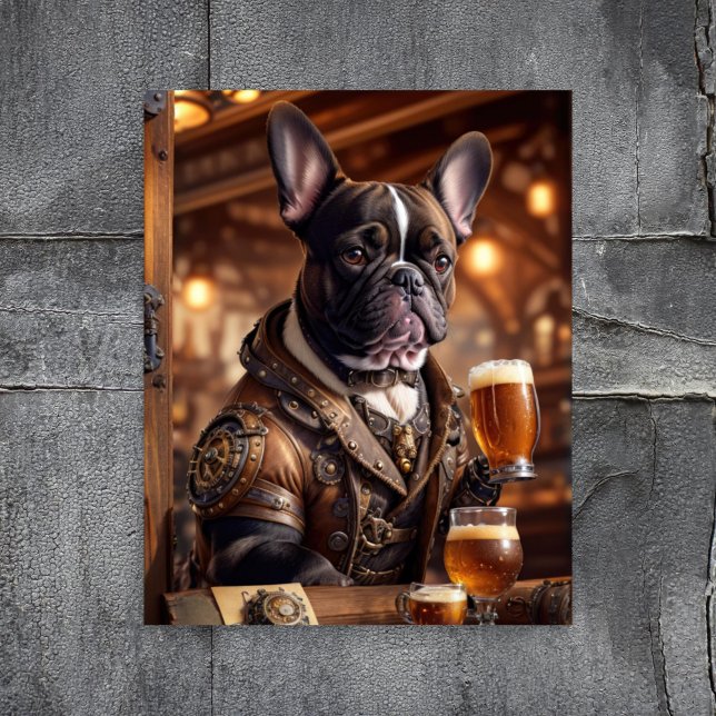Decoupage - Steampunk-Bulldog und Bier - Seidenpapier (Von Creator hochgeladen)