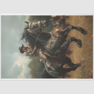 Decoupage Steampunk Cowboy Horse Rodeo Seidenpapier