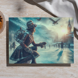 Decoupage Steampunk Fantasy Winter Messenger Seidenpapier