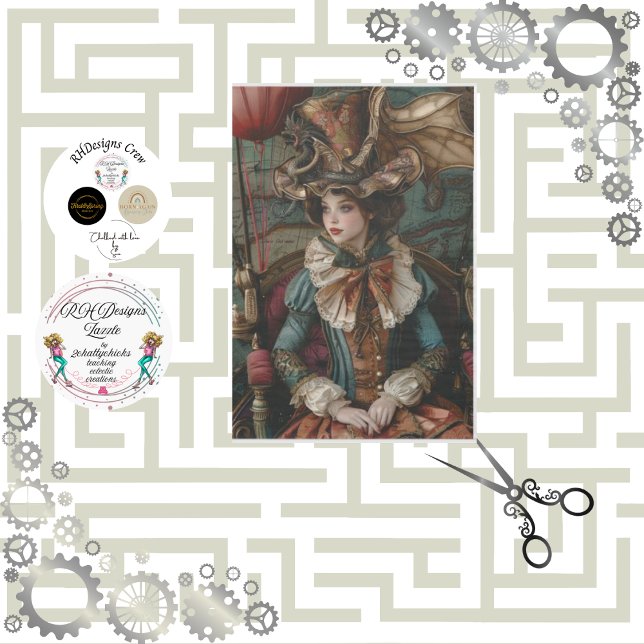 Decoupage Steampunk Gearheart Traveller Seidenpapier (Von Creator hochgeladen)