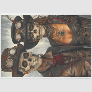 Decoupage Steampunk Gothic Liebe Skeleton Couple Seidenpapier