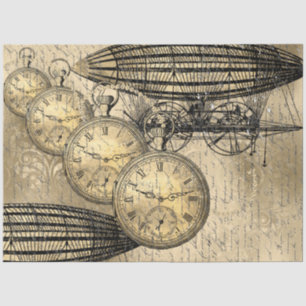 Decoupage Steampunk Hindenburg Seidenpapier