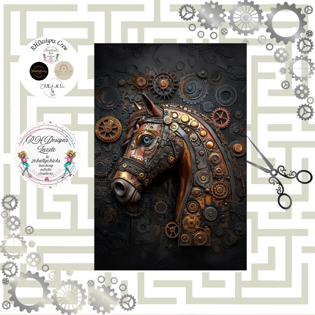 Decoupage Steampunk Iron Horse Seidenpapier (Von Creator hochgeladen)
