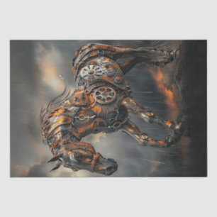 Decoupage Steampunk Kupfer Steed Majestic Pferd Seidenpapier
