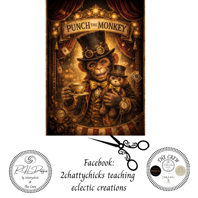 Decoupage Steampunk Punch den Affen  Seidenpapier (Von Creator hochgeladen)