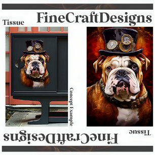 Decoupage Steampunk Regal Britischer Bulldogge Rec Seidenpapier