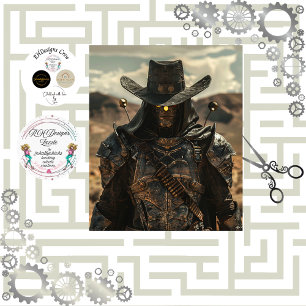 Decoupage Steampunk Rodeo Rider Seidenpapier