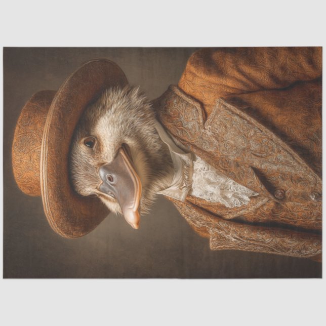 Decoupage Steampunk Sophisticate Dapper Platypus Seidenpapier (Vorderseite)