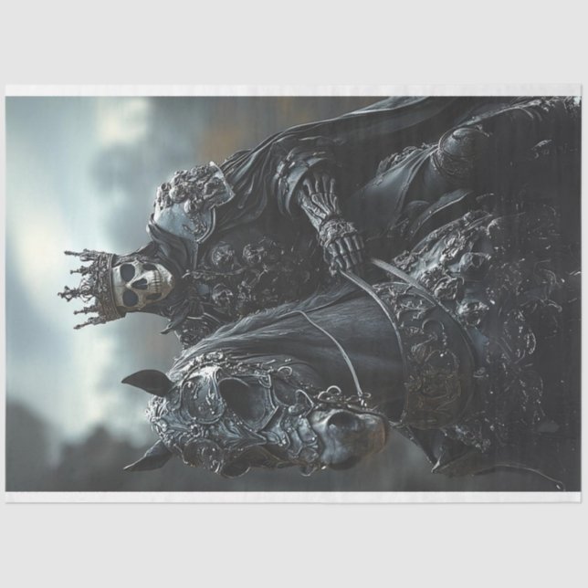 Decoupage Steampunk Stallion und King Skeleton Seidenpapier (Vorderseite)