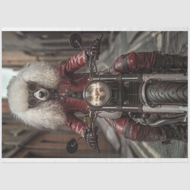 Decoupage Steampunk Standard Poodle Biker Seidenpapier (Vorderseite)