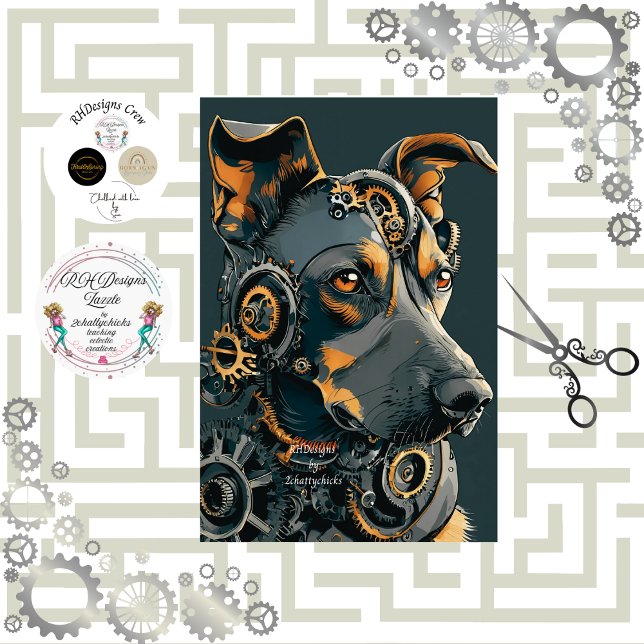 Decoupage Steampunk Steal Dog Seidenpapier (Von Creator hochgeladen)