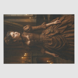 Decoupage Steampunk Victorian Lady in Brown Seidenpapier