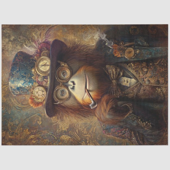 Decoupage Steampunk Viktorianisch Monkey Seidenpapier (Vorderseite)