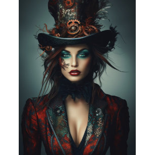 Decoupage Steampunk Viktorianisch Schöne Frau Seidenpapier
