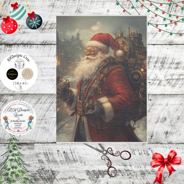 Decoupage Steampunk Vintag Santa Claus Seidenpapier (Von Creator hochgeladen)
