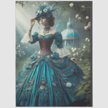 Decoupage Steampunk Vintage Victorian Garden Lady