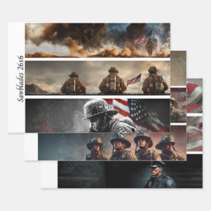 Decoupage Stolz Feuerwehr Amerikanische Flagge Geschenkpapier Set