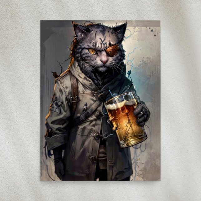 Decoupage - Stray urban cat with eye patch - Seidenpapier (Von Creator hochgeladen)