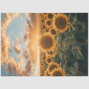 Decoupage Sunflower Field Sunlight Kiss Sky Seidenpapier