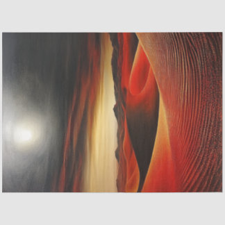 Decoupage Surreal Red Wüste Bright Vollmond Seidenpapier