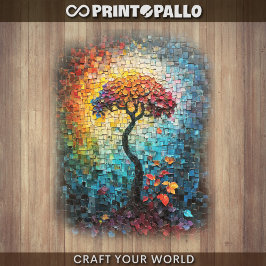 Decoupage - Tiled ceramic dreamlike tree -  Geschenkpapier Set