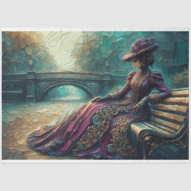 Decoupage Tissue Gothic Viktorianisch Lady Seidenpapier (Vorderseite)