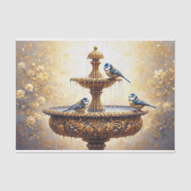 Decoupage Tissue Paper French Garden Birds, Seidenpapier (Vorderseite)