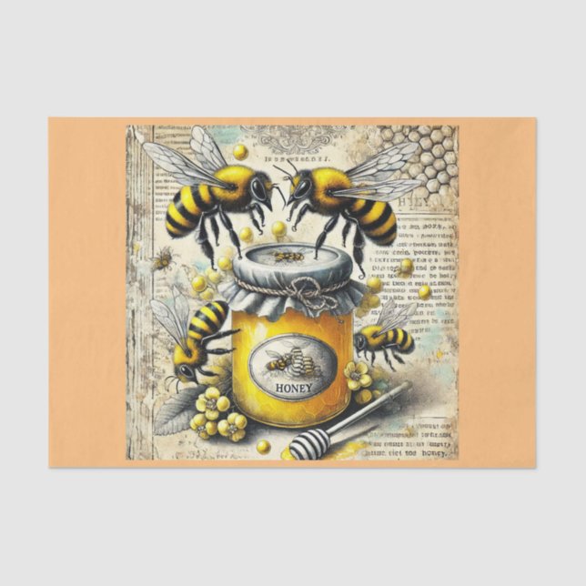 decoupage tissue paper met bijen seidenpapier (Vorderseite)