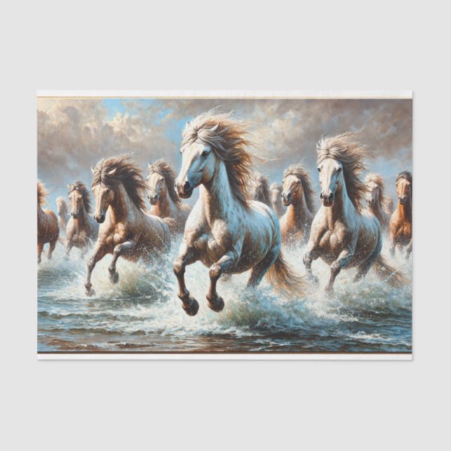  decoupage tissue paper met wilde paarden seidenpapier (Vorderseite)