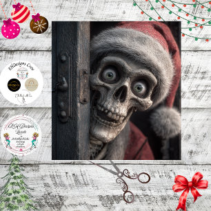 Decoupage todernster Weihnachtsmann-Skelett-Peek Seidenpapier