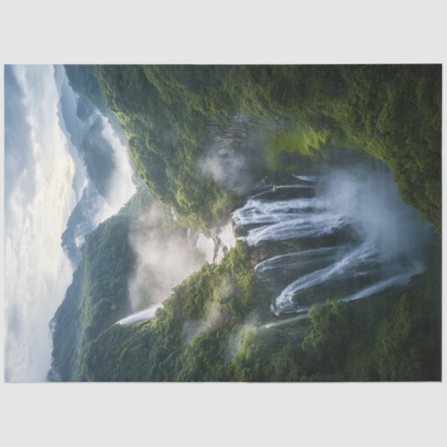 Decoupage Tropical Mistral Wasserfall Südamerika Seidenpapier (Vorderseite)