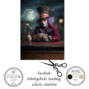 Decoupage-Uhrmacher-Schachbrett-Tisch Vollmond Seidenpapier