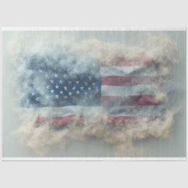 Decoupage USA Flag in Smoke Patriotism Seidenpapier