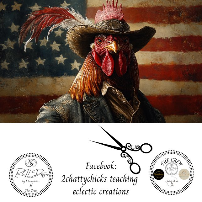Decoupage USA Patriotic Rooster Flag Seidenpapier (Von Creator hochgeladen)
