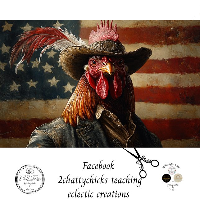 Decoupage USA Patriotic Rooster Flag Seidenpapier (Von Creator hochgeladen)