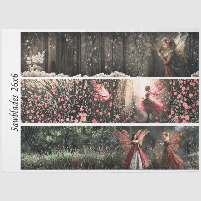 Decoupage Valentine Fairy Signs & Handsaws  Seidenpapier (Vorderseite)