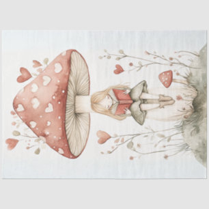 Decoupage Valentine Herz Pilz & Girl Seidenpapier