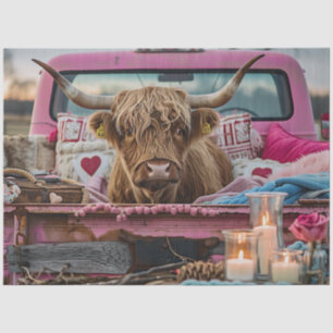 Decoupage Valentine Hochland Kuh Vintag Truck Seidenpapier