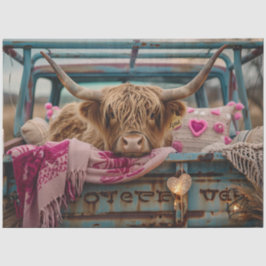 Decoupage Valentine Hochland Kuh Vintag Truck Seidenpapier