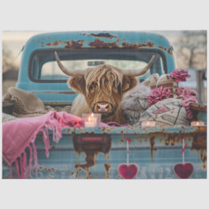 Decoupage Valentinstag Highland-Kuh Vintage-LKW Seidenpapier