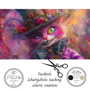 Découpage Verrückte Lebendige Verrückte Augen Katz Seidenpapier