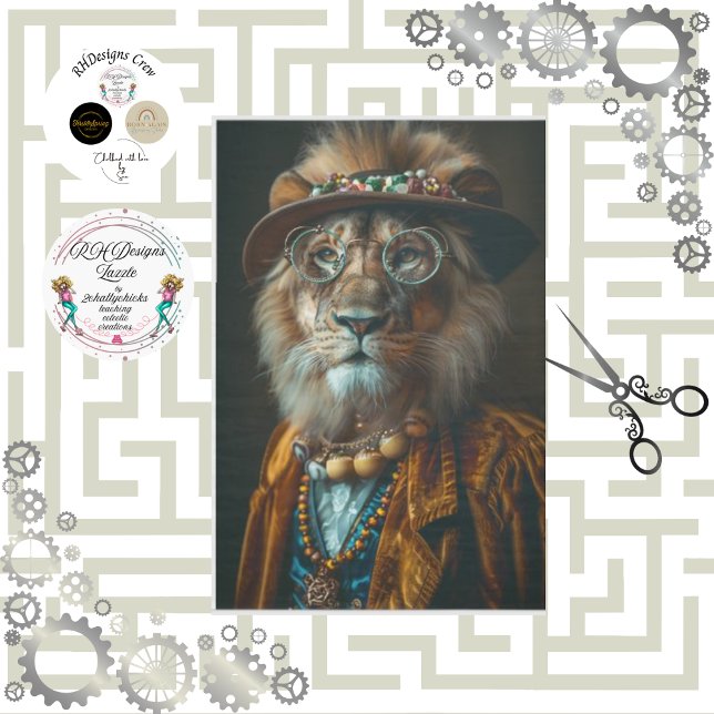 Decoupage Vintag bedruckt Charismatic Lion Seidenpapier (Von Creator hochgeladen)