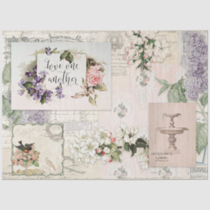 Decoupage Vintag Floral Ephemere Antikes Französis Seidenpapier