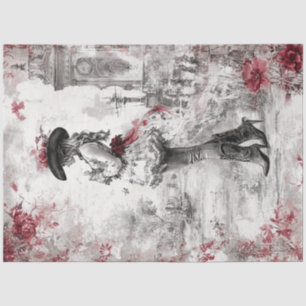 Decoupage Vintag Historische Dame Dressed City Seidenpapier
